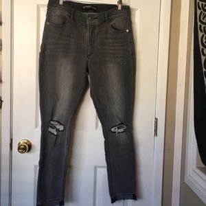 High waisted grey jeans